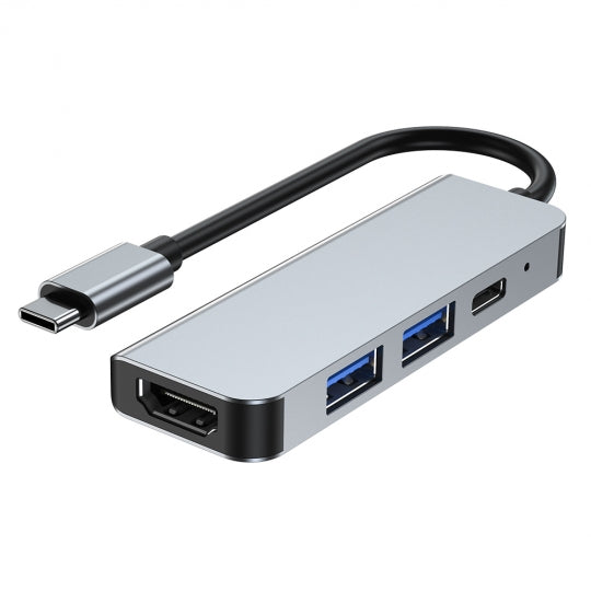 Adaptador Tech-Protect V2-HUB 4 Em 1 Cinza