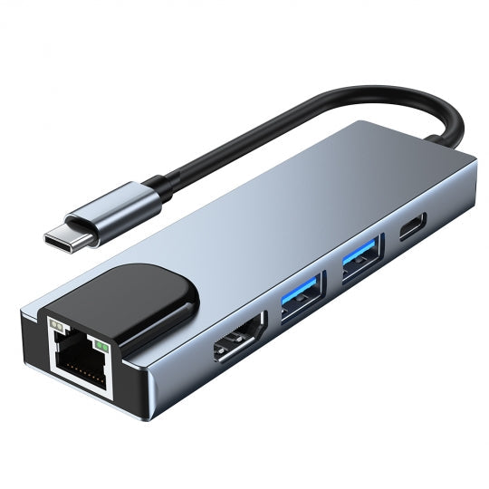 Adaptador Tech-Protect V3-HUB 5 Em 1 Cinza