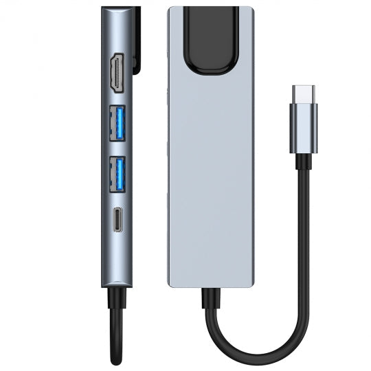 Adaptador Tech-Protect V3-HUB 5 Em 1 Cinza