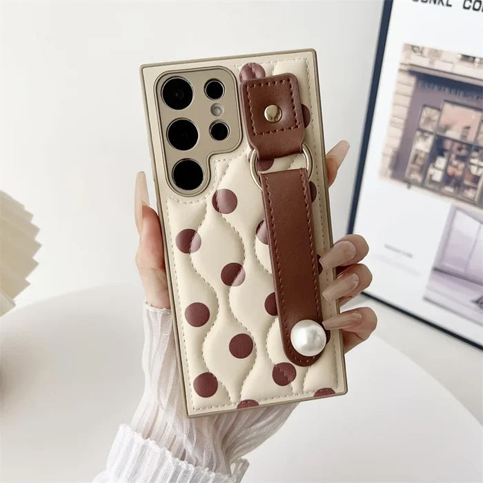 Adjustable Wristband With Pattern Artificial Leather Phone Cases for Samsung