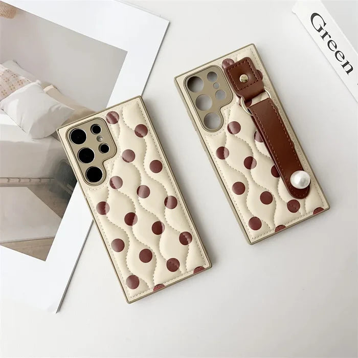 Adjustable Wristband With Pattern Artificial Leather Phone Cases for Samsung