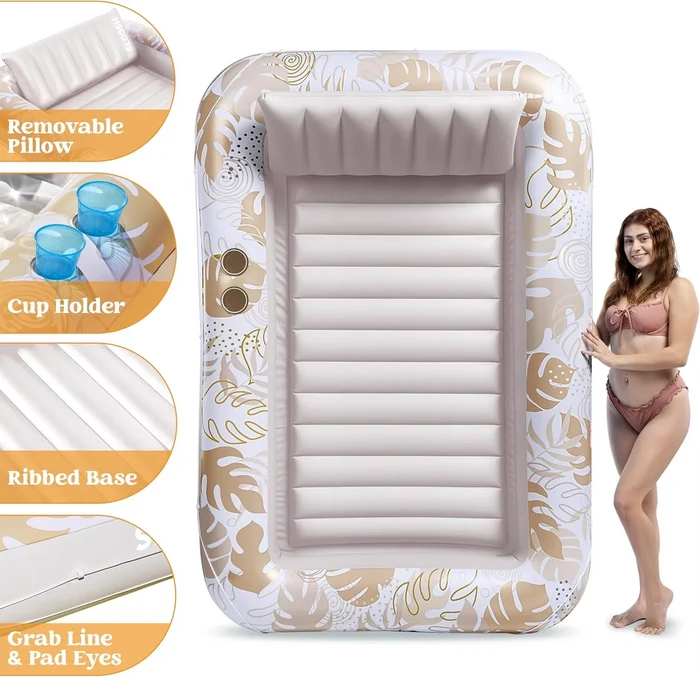 Adult PVC Inflatable Pool Lounger Float Comfortable Ride-on for