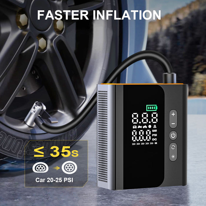 AirPro Smart Tyre Inflator – Wireless Portable Air Compressor with LCD Pressure Display