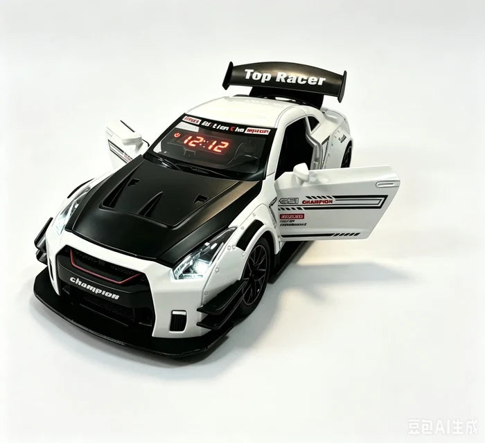 Alarm Clock White/Black Realistic Engine and Light Effects Home Daily