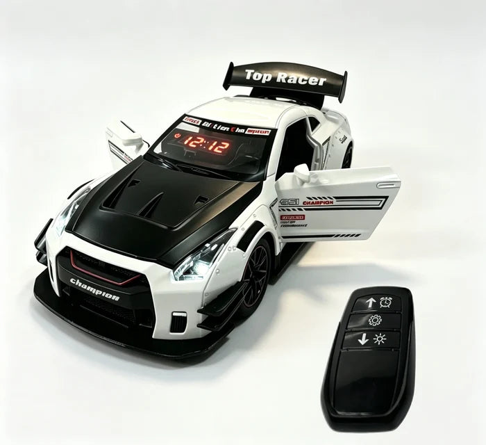 Alarm Clock White/Black Realistic Engine and Light Effects Home Daily