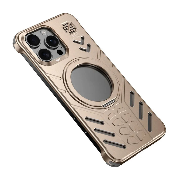 Aluminum Metal Hollow Magnetic Phone Case for iPhone
