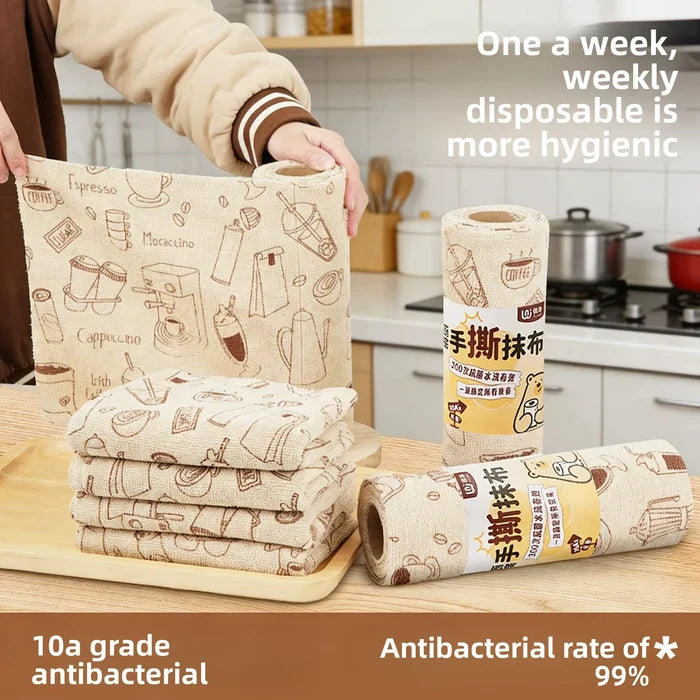 Antibacterial Microfiber Kitchen Dishcloth Hand-Tear Weekly