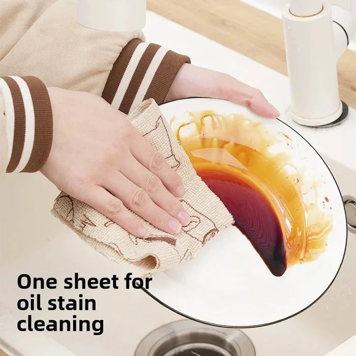 Antibacterial Microfiber Kitchen Dishcloth Hand-Tear Weekly