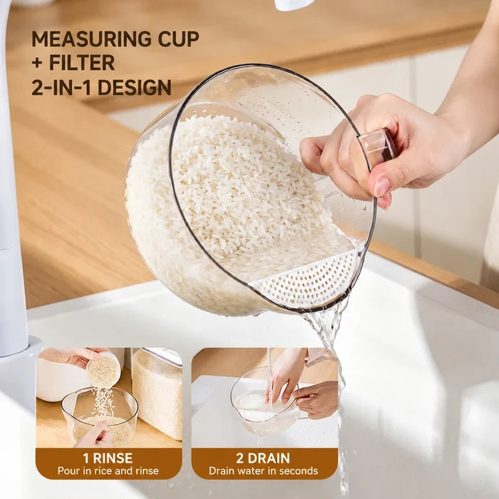 ANYA 2026 Custom Logo 2-in-1 Rice Washer Strainer Bowl Large Plastic