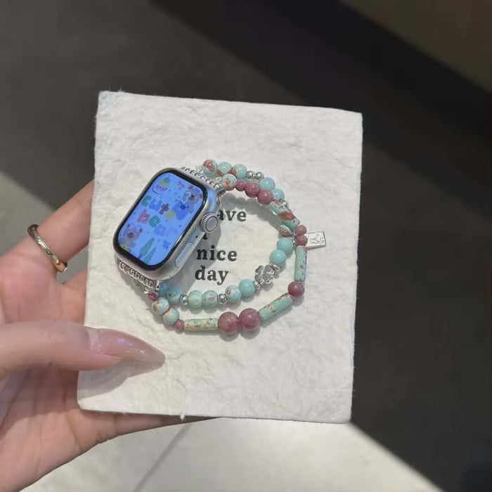 Aurélia Sunflower Pearl Diamond Stainless Steel Band for Apple Watch
