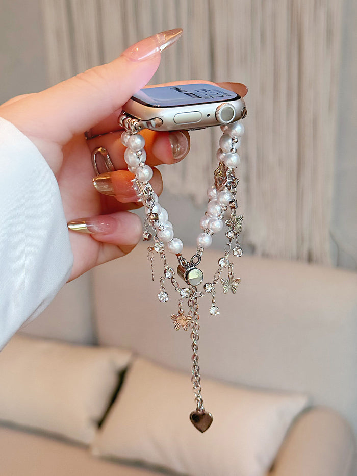 Aurélia Sunflower Pearl Diamond Stainless Steel Band for Apple Watch