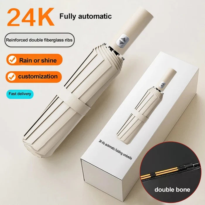 Auto Open Double Bones Umbrella Design for Business & Rain Protection