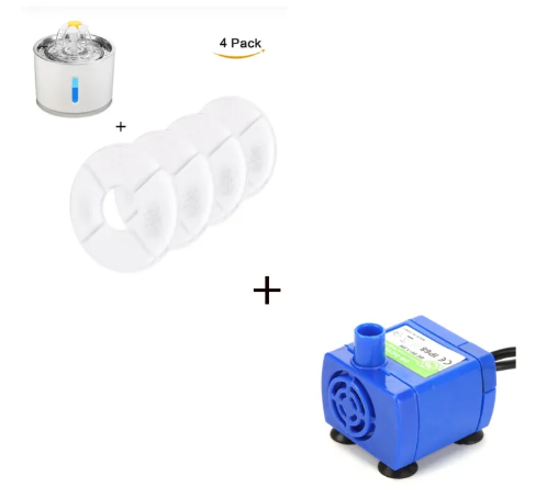 USB / Stainless Steel Blue with 4 Filter pump