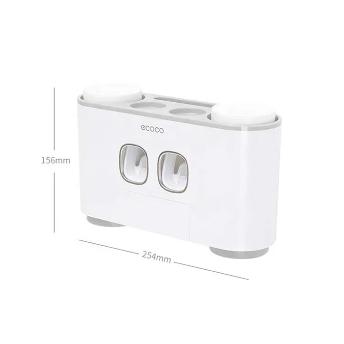 Automatic Toothbrush Holder with Toothpaste Squeezer Plastic