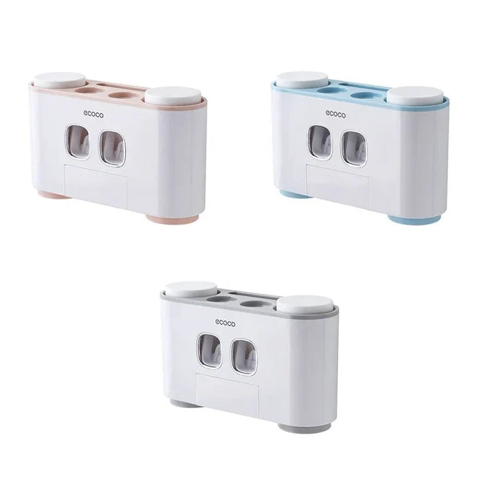 Automatic Toothbrush Holder with Toothpaste Squeezer Plastic
