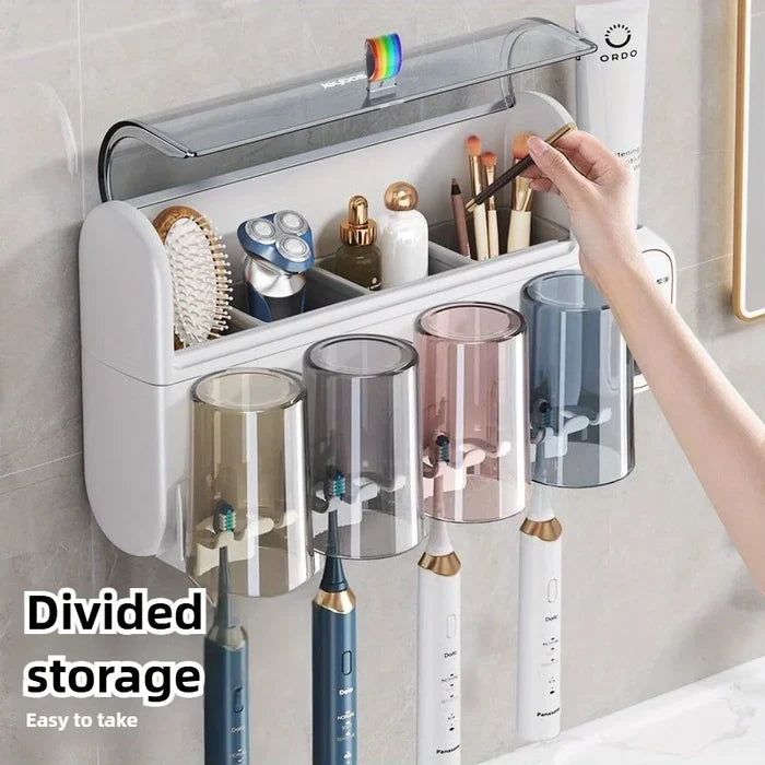 Automatic Toothpaste Dispenser Set with 8 Brush Slots
