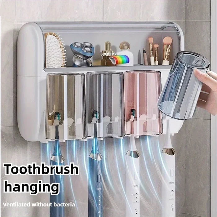 Automatic Toothpaste Dispenser Set with 8 Brush Slots