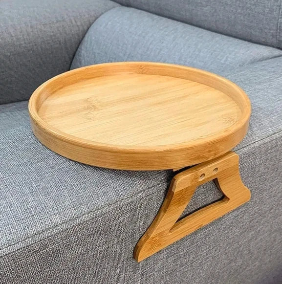 Bamboo Armrest Clip Side Table