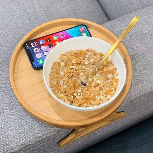 Bamboo Armrest Clip Side Table