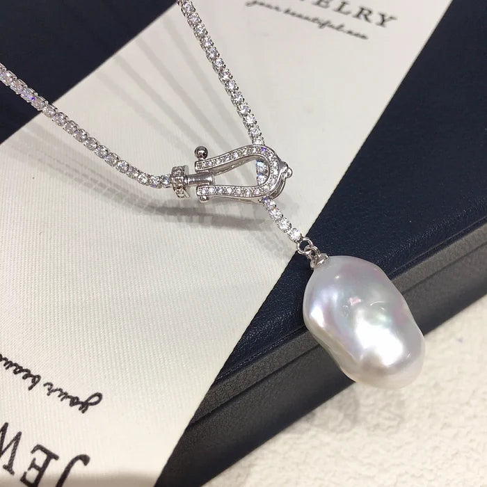 Baroque Freshwater Pearl Necklace with Zircon