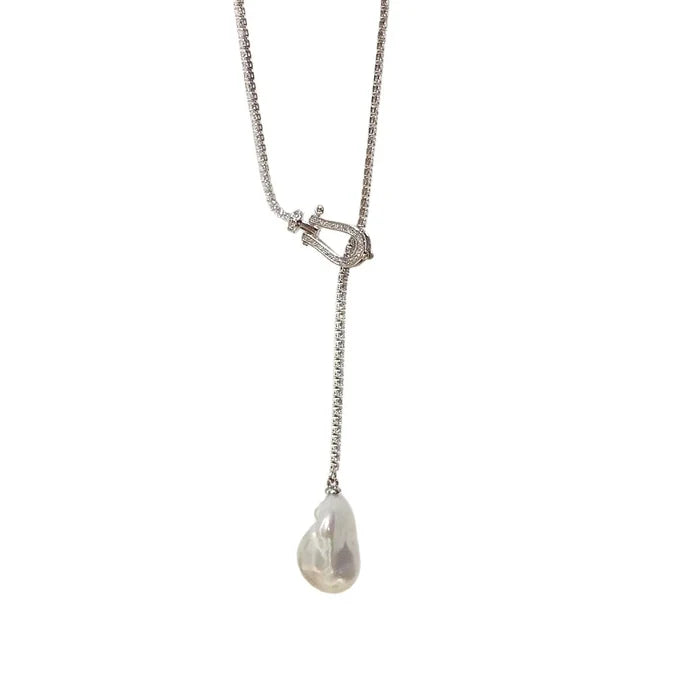 Baroque Freshwater Pearl Necklace with Zircon
