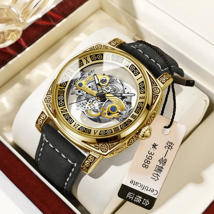 Black leather-all gold