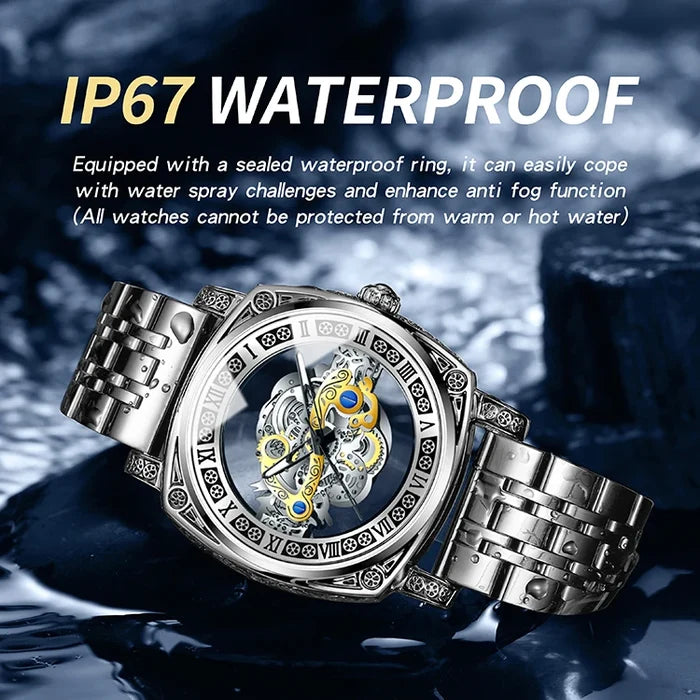 BINBOND Retro Carved Quartz Luxury Luminous Watch