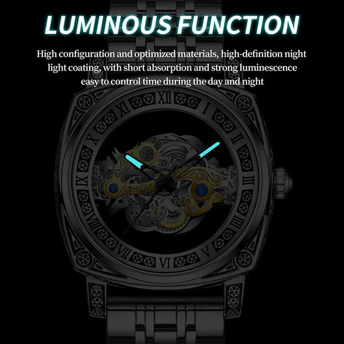 BINBOND Retro Carved Quartz Luxury Luminous Watch