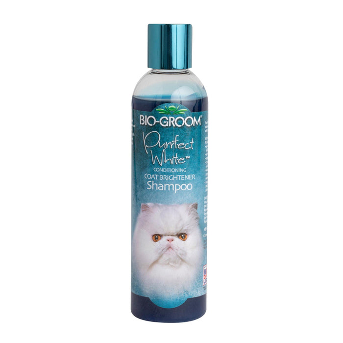 Bio-Groom Purrfect White Cat Shampoo | Color Brightener, Tearless | Made in USA | 8 fl oz