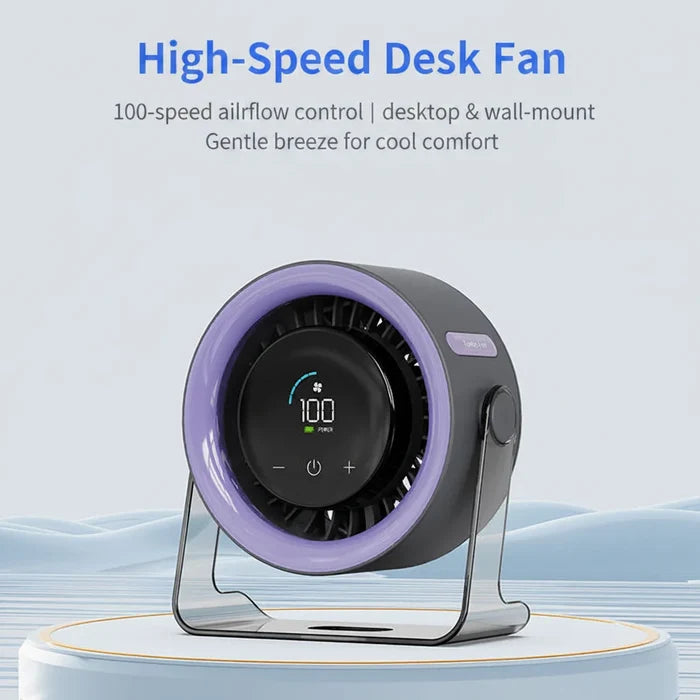 Bladeless Table/Desk Fan with Touch Control 100 Speeds Rechargeable