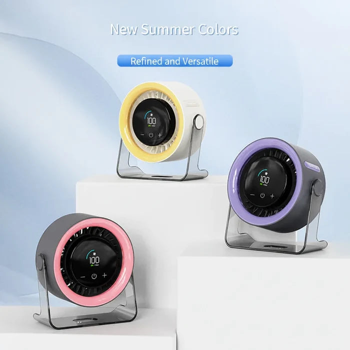 Bladeless Table/Desk Fan with Touch Control 100 Speeds Rechargeable