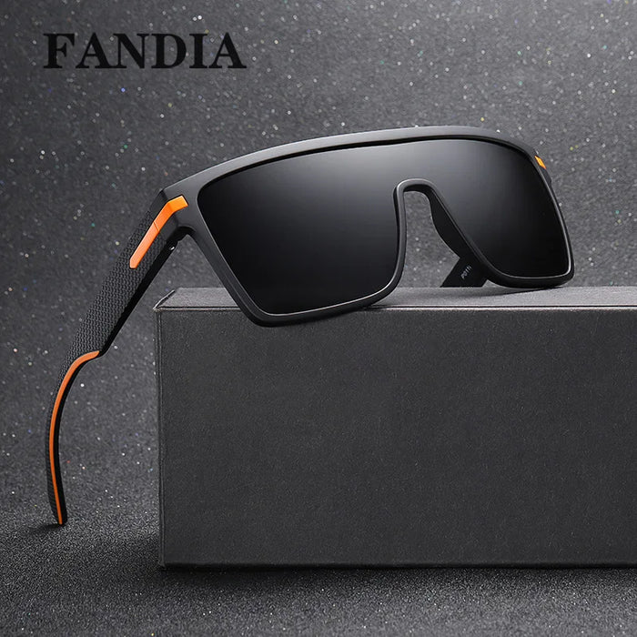 Blue Gradient Polarized Sunglasses with Carbon Fiber