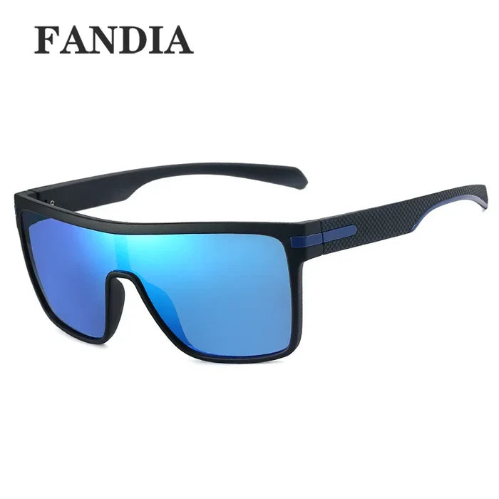 Blue Gradient Polarized Sunglasses with Carbon Fiber