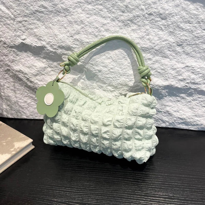 Bubble Flower Handheld Cylinder Zipper Women Bag