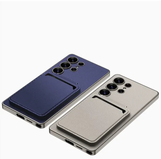 Business Plain Leather Built-in Magnetic Charging