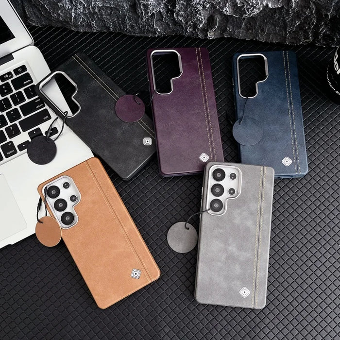 Business PU Leather Magnetic Phone Case for Samsung S24 S25 Ultra