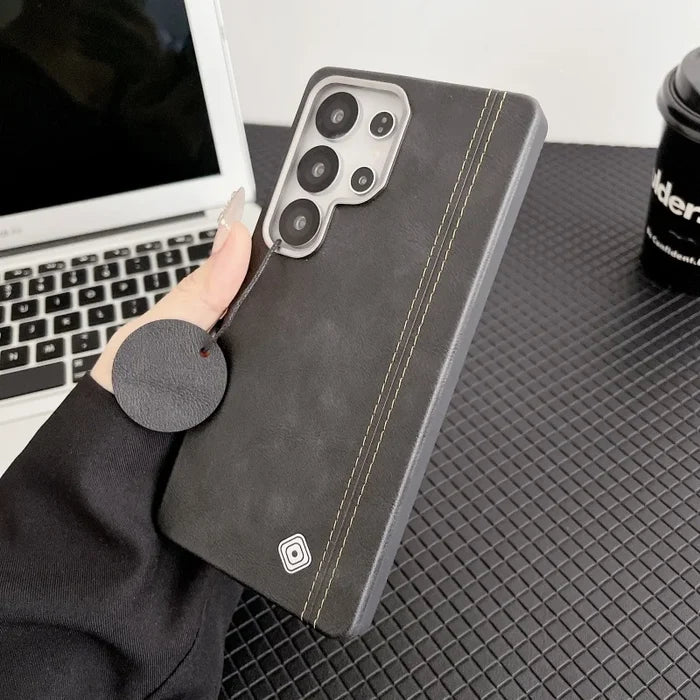 Business PU Leather Magnetic Phone Case for Samsung S24 S25 Ultra