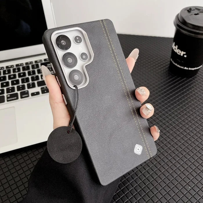 Business PU Leather Magnetic Phone Case for Samsung S24 S25 Ultra