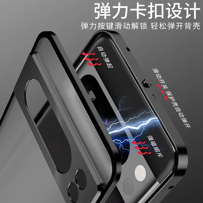 Business Style Suitable for Google Pixel Snap Button Phone case Metallic Single-sided Magnetic Protective case