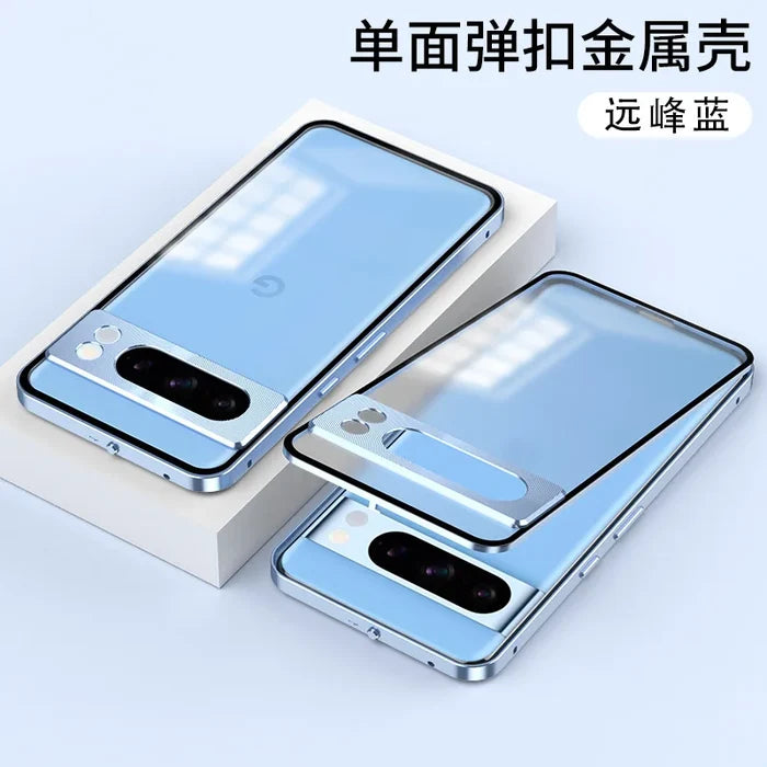 Business Style Suitable for Google Pixel Snap Button Phone case Metallic Single-sided Magnetic Protective case