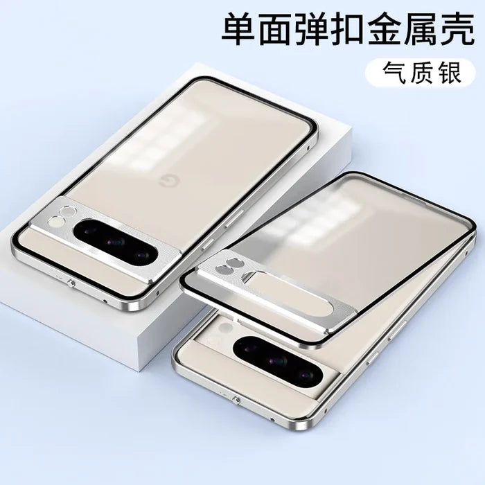 Business Style Suitable for Google Pixel Snap Button Phone case Metallic Single-sided Magnetic Protective case