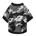 Camouflage pet shirt with black trim for dogs or cats
