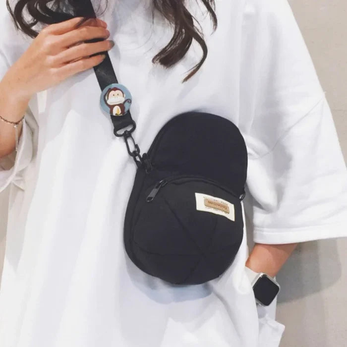 Canvas Mini Unisex Trendy Hat Style Crossbody Bag Versatile