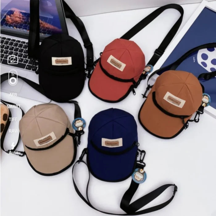 Canvas Mini Unisex Trendy Hat Style Crossbody Bag Versatile