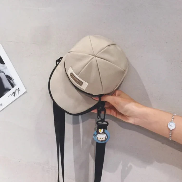 Canvas Mini Unisex Trendy Hat Style Crossbody Bag Versatile