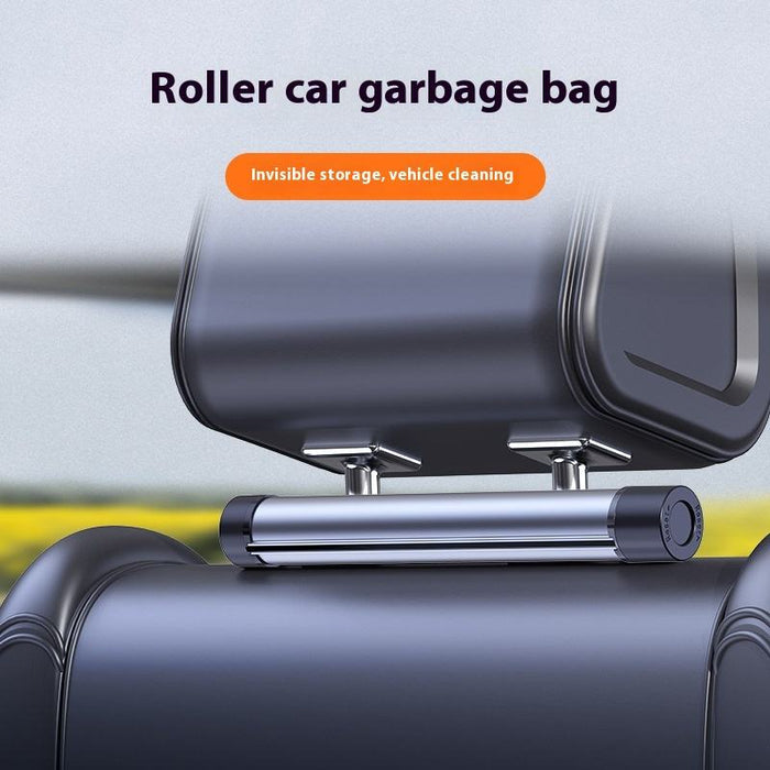 Car Back Seat Foldable Trash Can – Hidden Tube Design with Disposable Plastic Bags