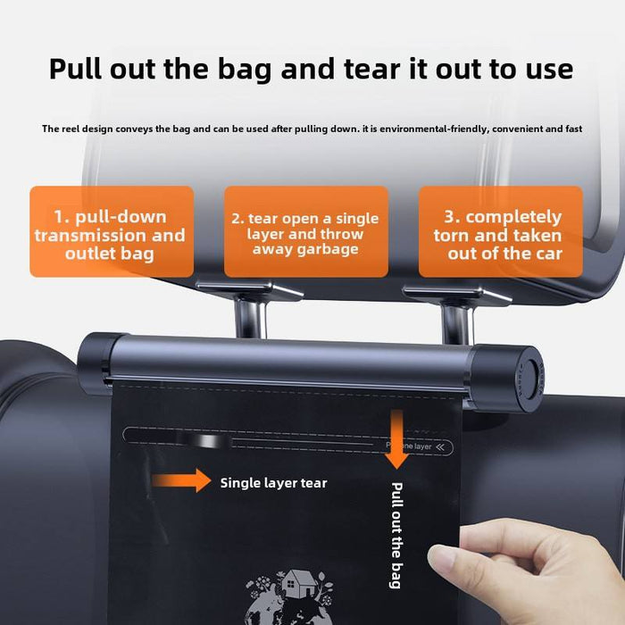 Car Back Seat Foldable Trash Can – Hidden Tube Design with Disposable Plastic Bags