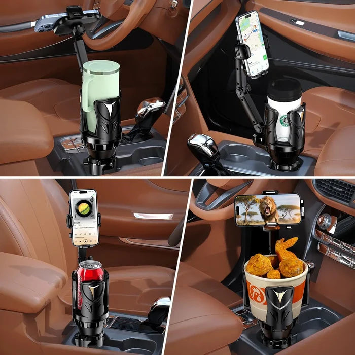 Car Cup Holder Phone Mount Extender - 2-in-1 Universal Phone Holder