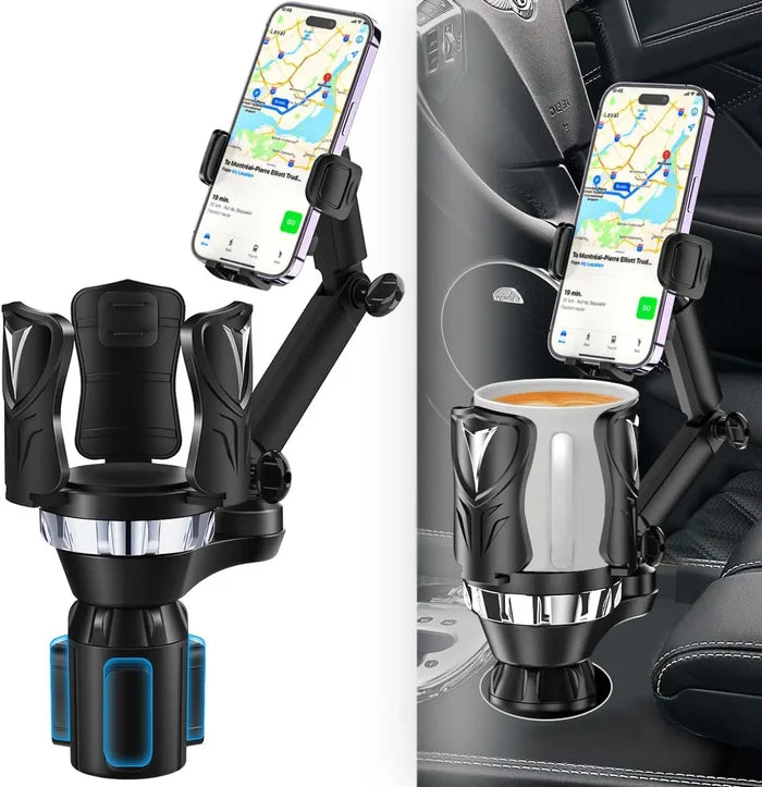 Car Cup Holder Phone Mount Extender - 2-in-1 Universal Phone Holder