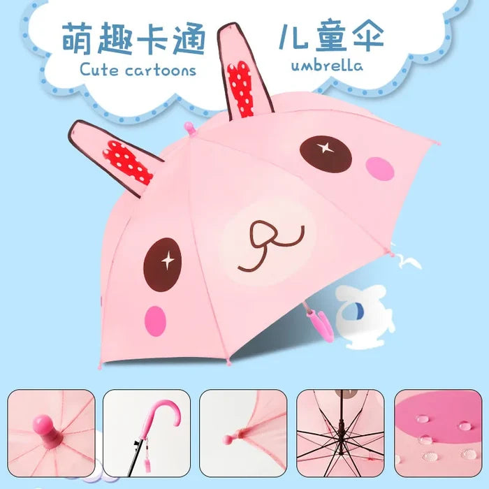 Cartoon Children's Straight Umbrella with Ears Cute Design